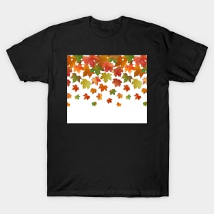 Bright autumn maple leaves, watercolor art print T-Shirt